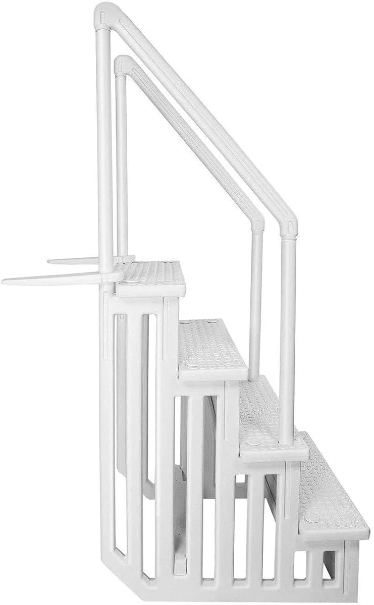 Select Anti-Slip in-Pool Steps | Gray | for Above Ground Swimming Pools | Can Mount to Decks 48 to 54 H | Safety Stairs Capacity Up to 300 lbs