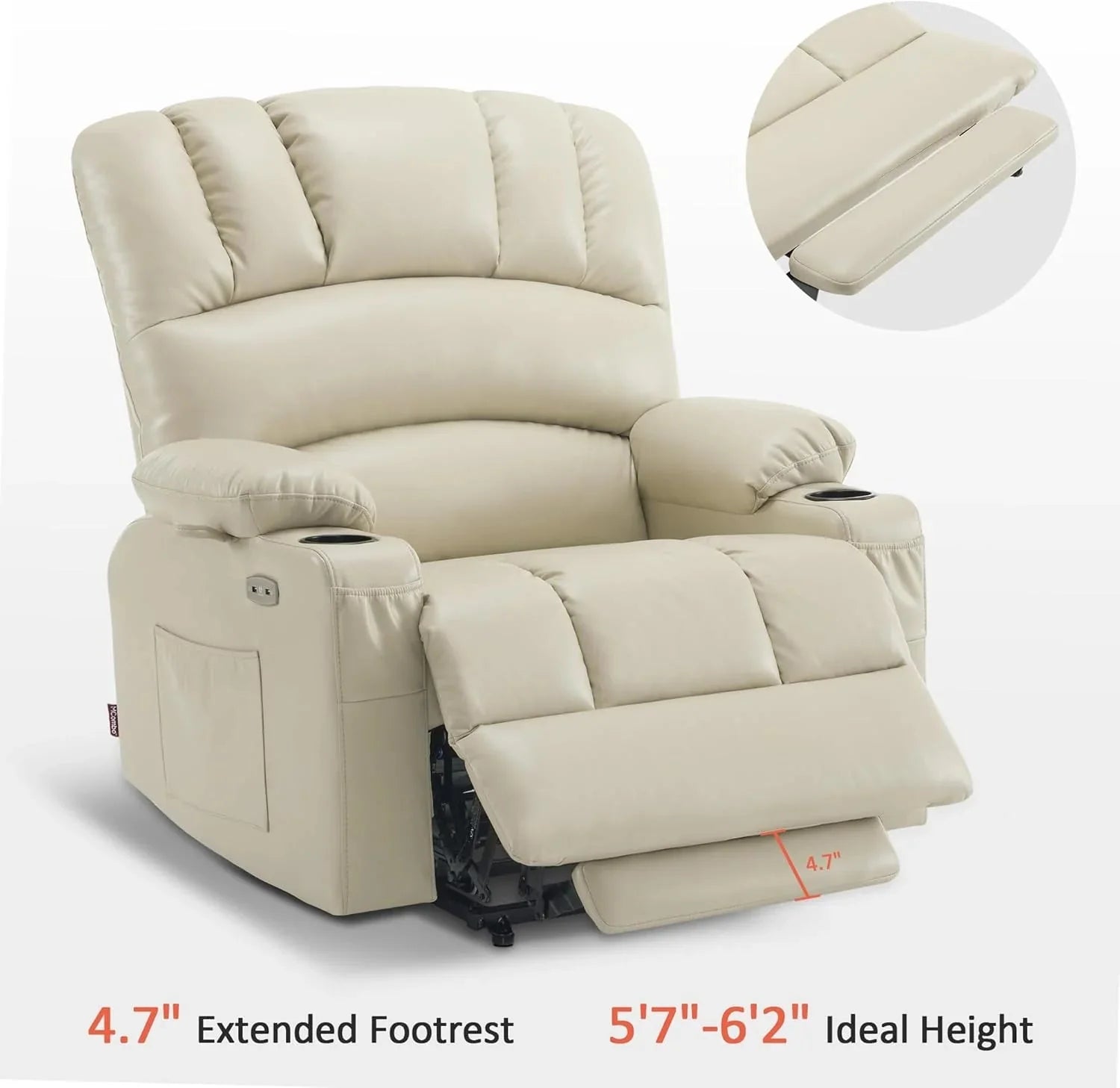 Heated Lift Recliner for Seniors with USB & Cup Holders
