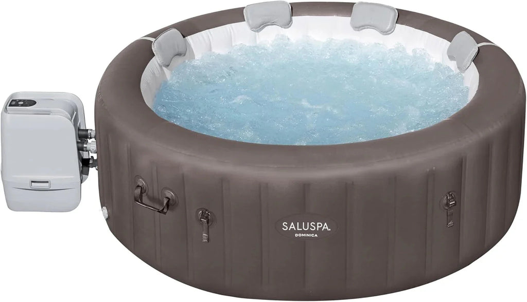 Inflatable Hot Tub Spa (71 x 26) | Portable Hot Tub with 2 Covers (1 Energy-Efficient Thermal Cover and 1 Standard Cover) | Fits Up to 2-4 Persons | Black
