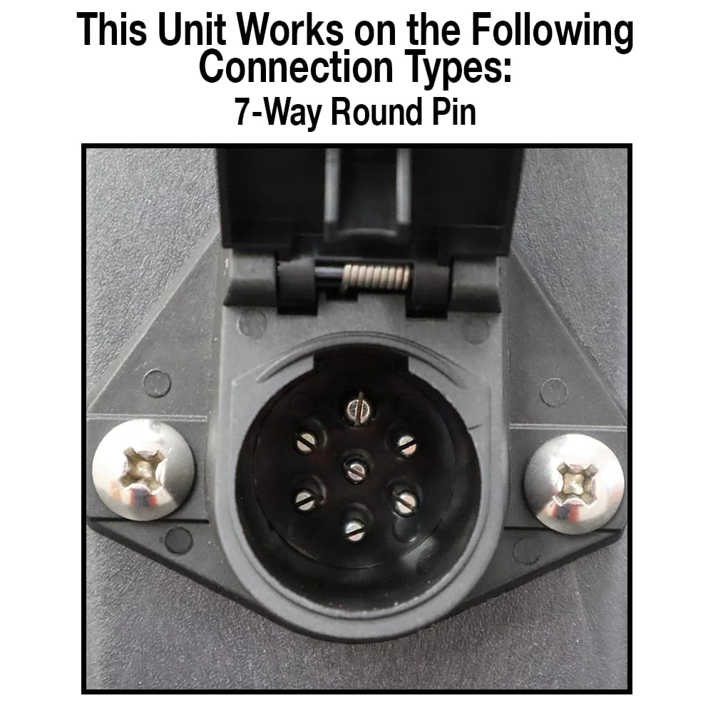 Heavy Ranger MUTT Portable Water Resistant Trailer Light Tester, 7 Way Round Pin, Short Circuit Protection