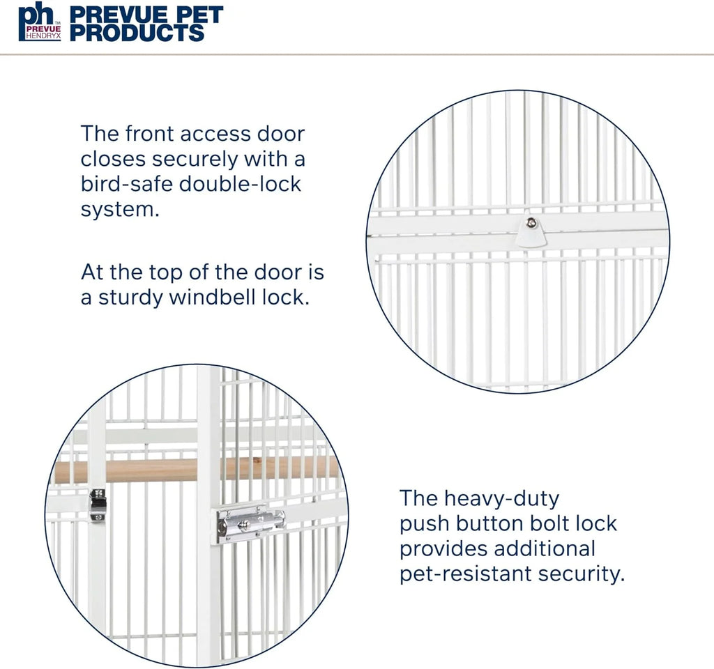 Pet Products Wrought Iron Select Bird Cage 3154C, Chalk White, 36-Inch by 24-Inch by 66-Inch