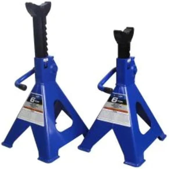 HD61222 22 Ton Automotive Jack Stands for Garages, Repair Shops, and DIY, Pin Style, V Shaped Saddle, Heavy Duty Steel Frame, Adjustable Height 11.825- 19.725, Black/Blue, Pair