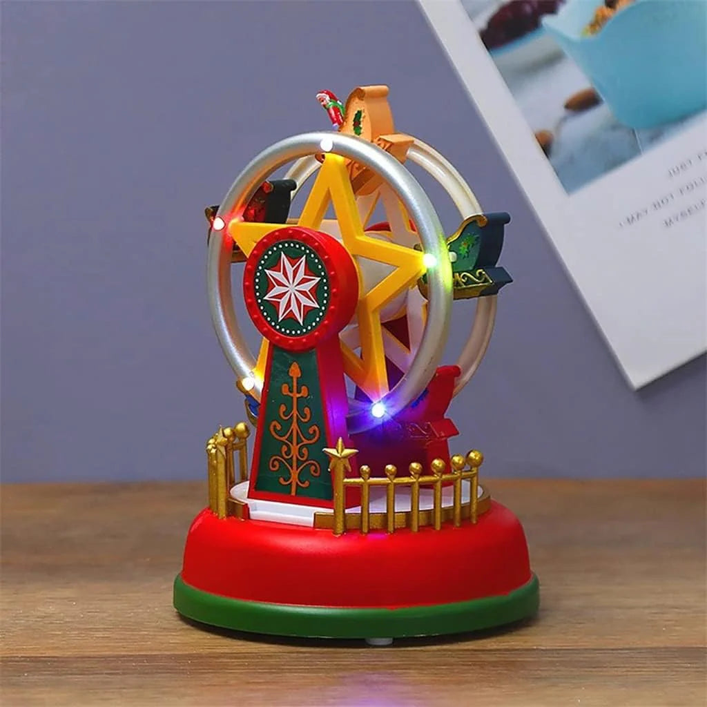 MGWYE Christmas Music Box with Light Room Decor Holiday Musical Ornaments Year Decoration Gift (Color : E)