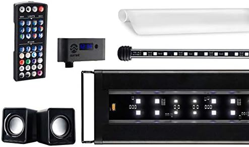 72 Inch Serene Aquarium Visual and Audio Aquatic Experience Kit with LED Aquarium Light, LED Background Light, Frosted Background Film & Speaker for Fish Tank (4028)
