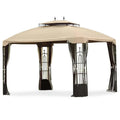 10 x 12 Bay Window Gazebo Replacement Canopy and Netting Riplock 350
