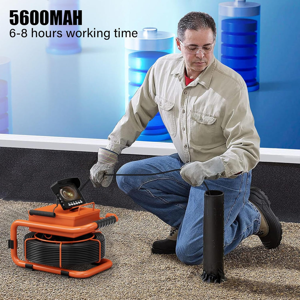 Sewer Inspection Camera, 100FT, DVR, Audio, 4.3 Screen