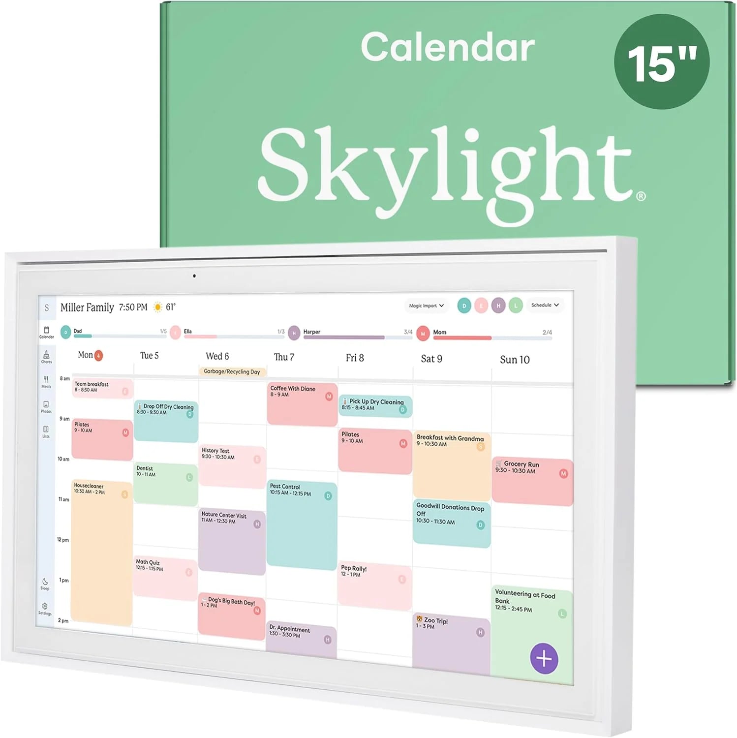 Skylight 15 Digital Calendar & Chore Chart, Wall Mount