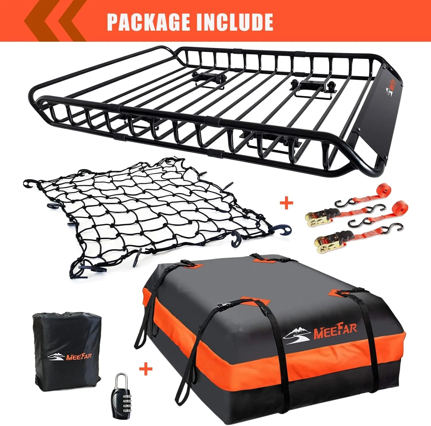 Roof Rack Universal Roof Basket 51 X 36 X 5 + Waterproof Bag