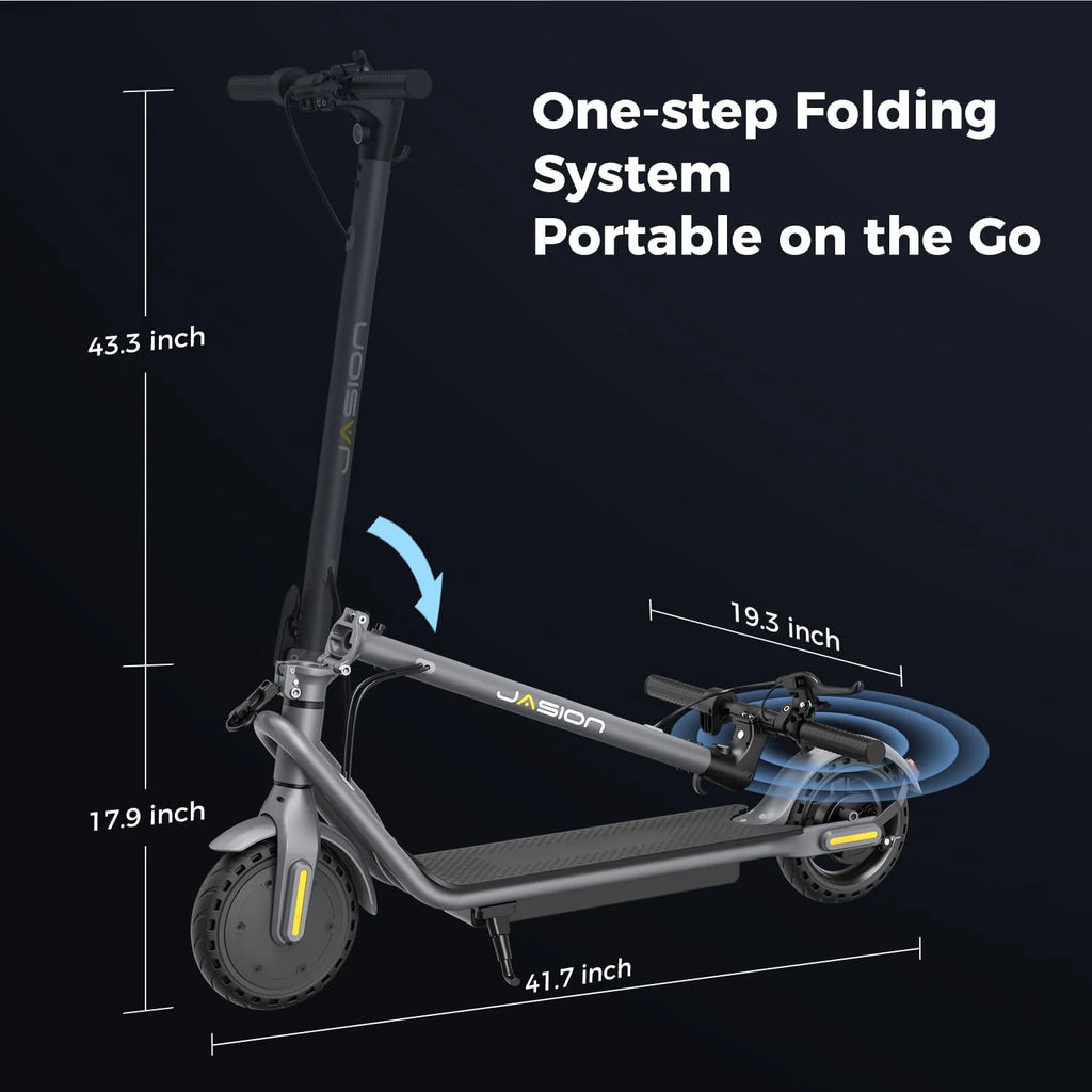 Electric Scooter, 500W Peak Motor, Up to 15.5 MPH, 19 Miles Ranges Foldable Electric Kick Scooter with Dual Braking System, Adults/Youth E Scooter for Commute