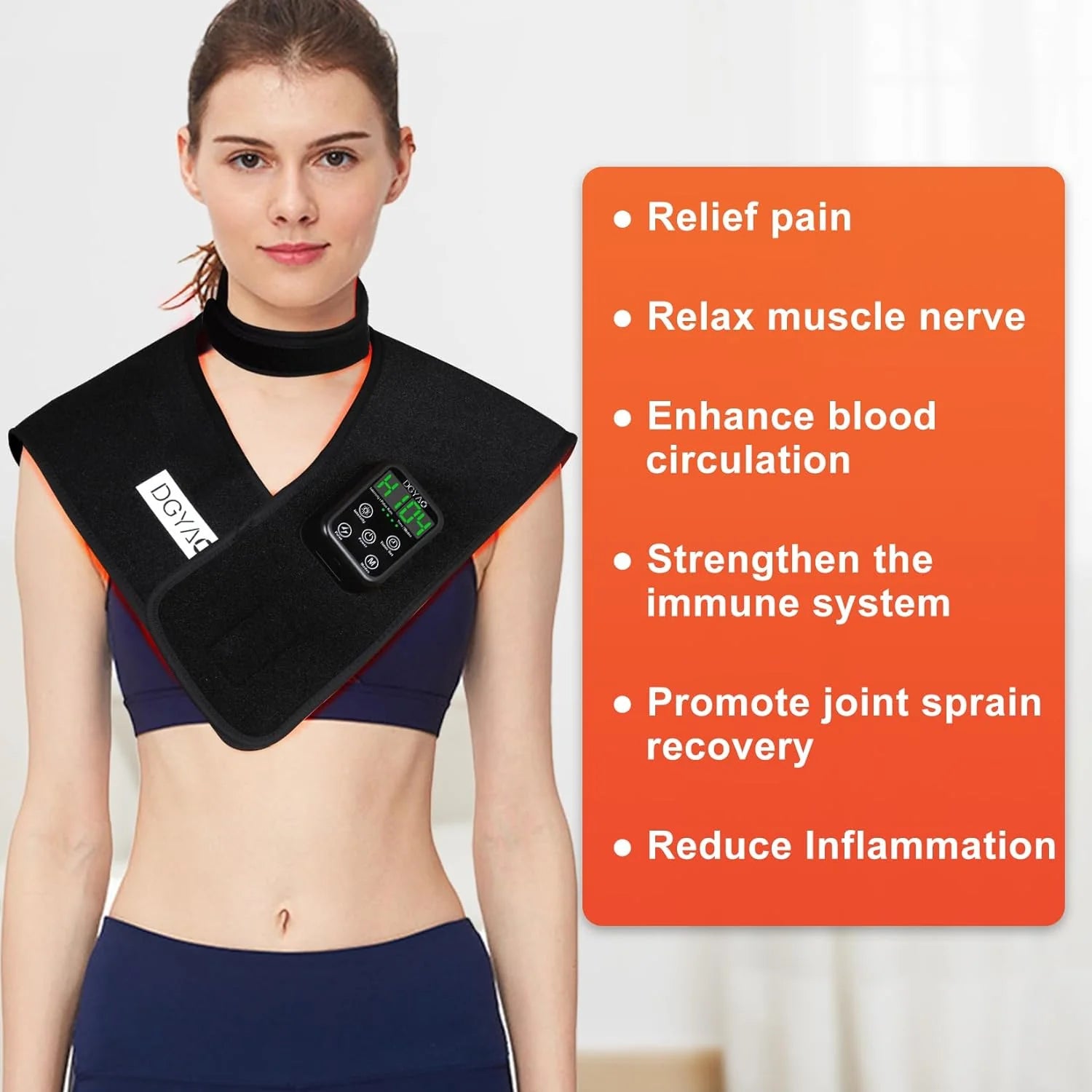 Red Light Therapy for Neck and Shoulder Pain Relief 850nm Near Infrared Therapy Set Wearable Wrap Devices for Upper Back Neck Shoulders Body Muscle Relax Home Use Treatment Pad FDA Cleared