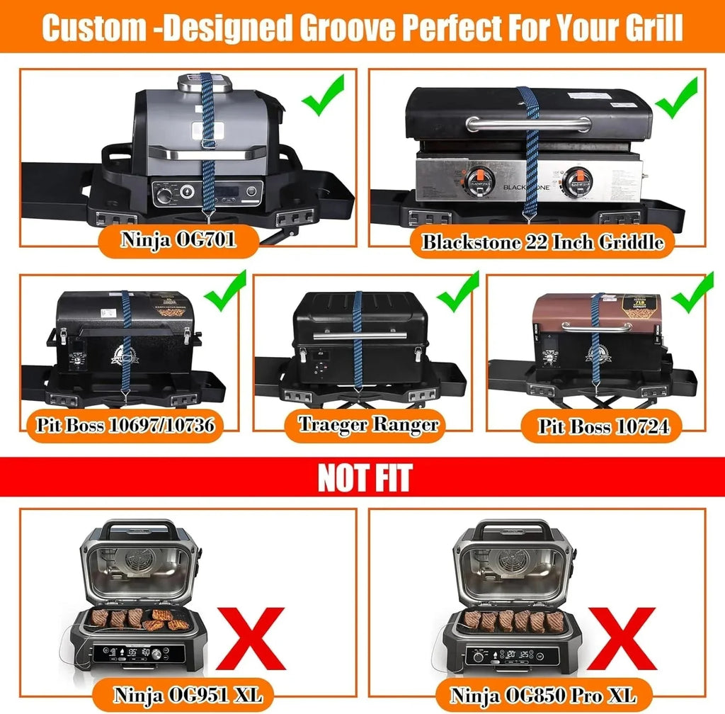 Collapsible Grill Stand for Ninja Woodfire Grill, Traeger, Pit Boss, and 22 Blackstone Griddle