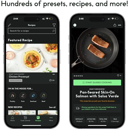 CHEF iQ Sense Smart Wireless Meat Thermometer with 3 Ultra Thin Probes, Unlimited Range Bluetooth Meat Thermometer, Digital Food Thermometer for Remote Monitoring of BBQ Grill, Oven: Home & Kitchen