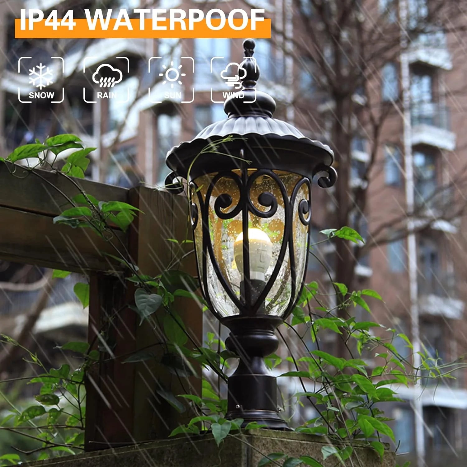 23 Large Outdoor Wall Light for Porch, 2 Pack Aluminium Exterior Wall Mount Lantern for House, Vintage Bronze Outside Wall Sconce with Clear Seeded Glass Shade for Garage