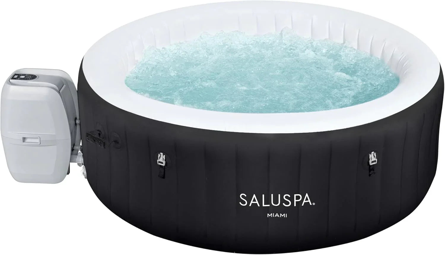 Inflatable Hot Tub Spa (71 x 26) | Portable Hot Tub with 2 Covers (1 Energy-Efficient Thermal Cover and 1 Standard Cover) | Fits Up to 2-4 Persons | Black