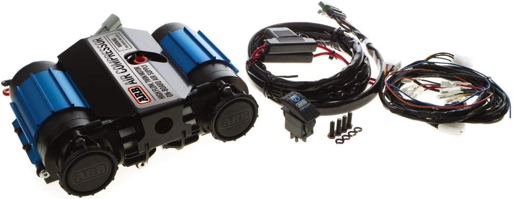 12V' On-Board Twin High Performance Air Compressor, Ideal for Air Lockers Locking Differentials, Tire Inflator, Air Horn, Air Tools and Pneumatic Tools.