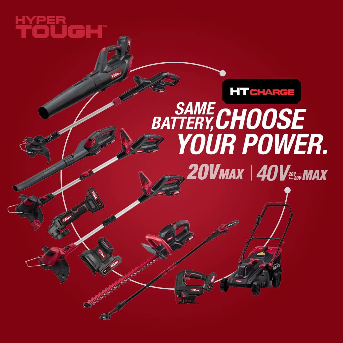 Hyper Tough 20V Max 22-inch Cordless Battery Powered Hedge Trimmer, HT21-401-003-07