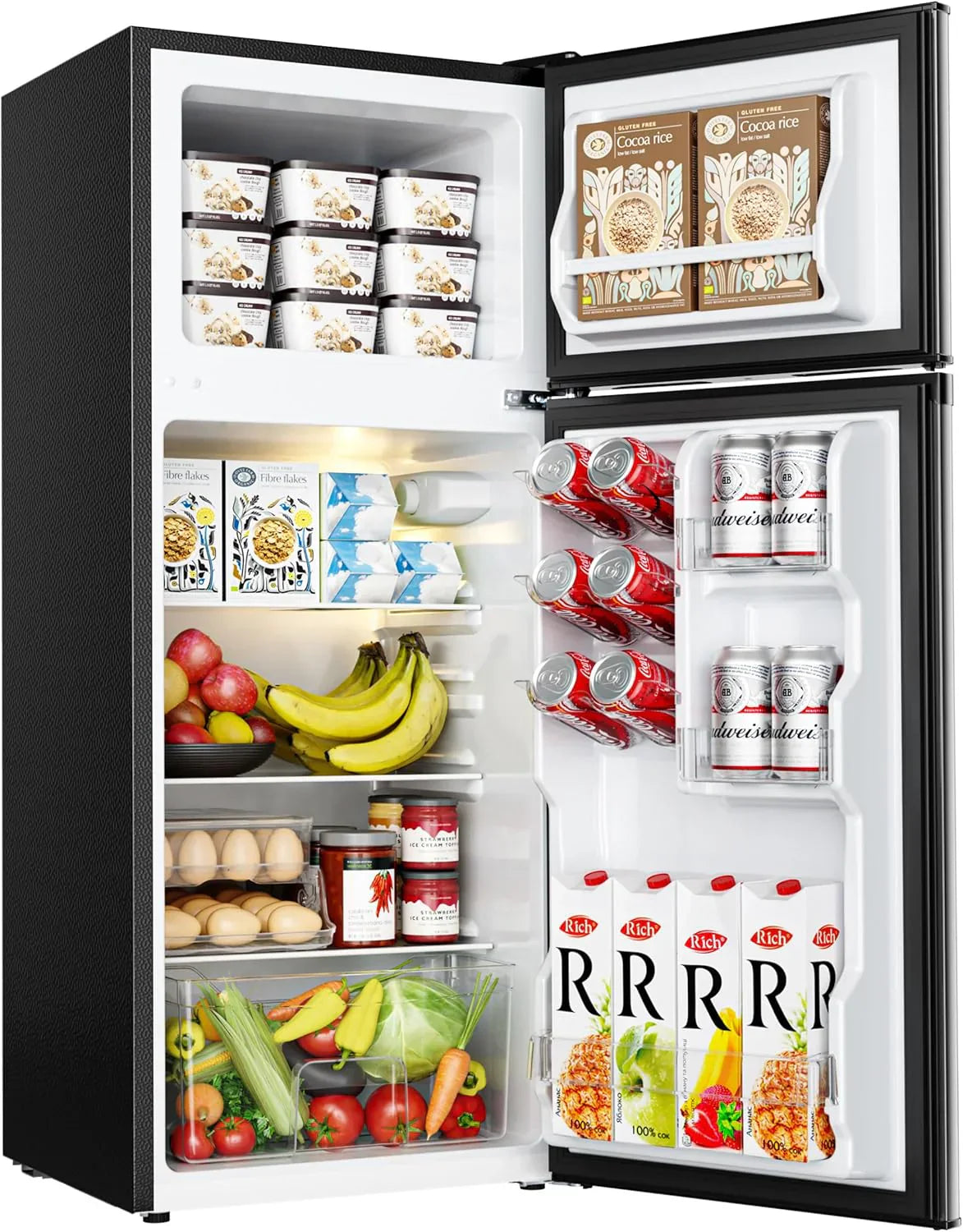 3.2 Cu.Ft Mini Fridge with Freezer ?? 2-Door Compact Refrigerator for Bedroom, Dorm, Office or Apartment, Silver3.2 Cu.Ft Mini Fridge with Freezer ?? 2-Door Compact Refrigerator for Bedroom, Dorm, Office or Apartment, Silver