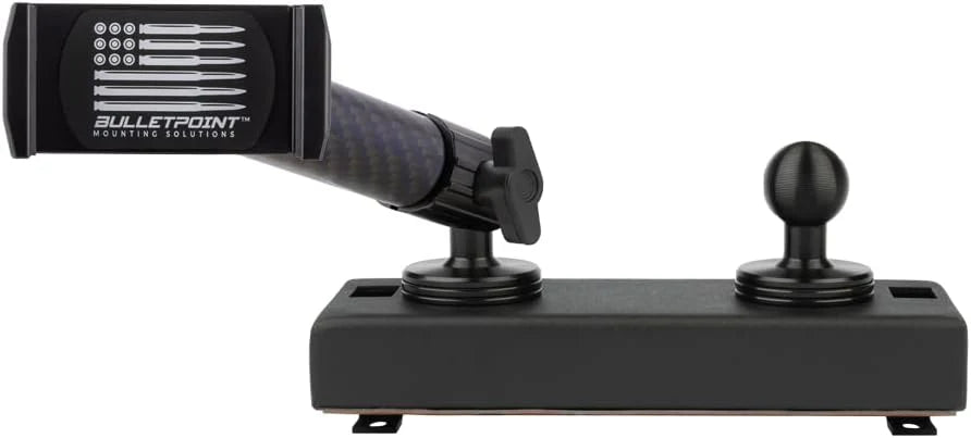 Dash Mount Cell Phone Holder RAM Truck Compatible (2019+ 1500, 2500, 3500 and TRX) with 20mm Ball Mount - Compatible with iPhone and Android Smartphones (Dual Ball with 2 Phone Holders)