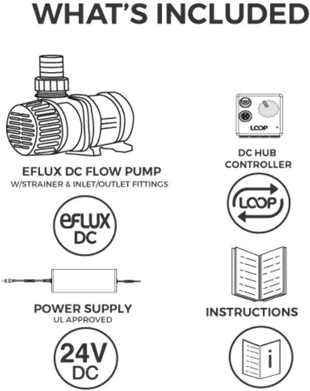DC Flow Pump with Control 3170 GPH | Loop Controllable Aquarium DC Return 635-3170 GPH | Quiet, Submersible or External | Fish Tank, Sump, Pond, Freshwater and Saltwater Marine Use