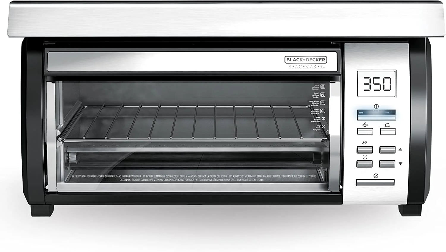 BLACK+DECKER SpaceMaker Under-Counter Toaster Oven, Digital Controls, Black/Stainless Steel, Fits 9锟芥?锟斤拷 Pizza, TROS1000D