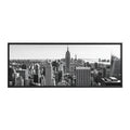 Black and White NYC Skyline Wall Art - Modern Industrial Cityscape Photography - Large Matte Black Aluminum Frame - For Office & Modern Home Decor
