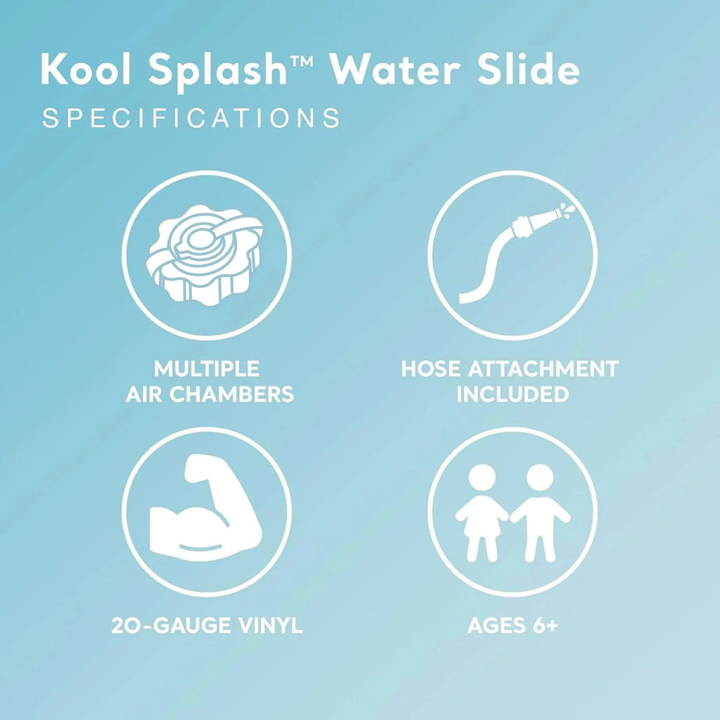 Intex Kool Splash Inflatable Water Slide Swimming Pool Play Center with Built in Sprayers for Kids and Adults, Ages 6 and Up, Blue