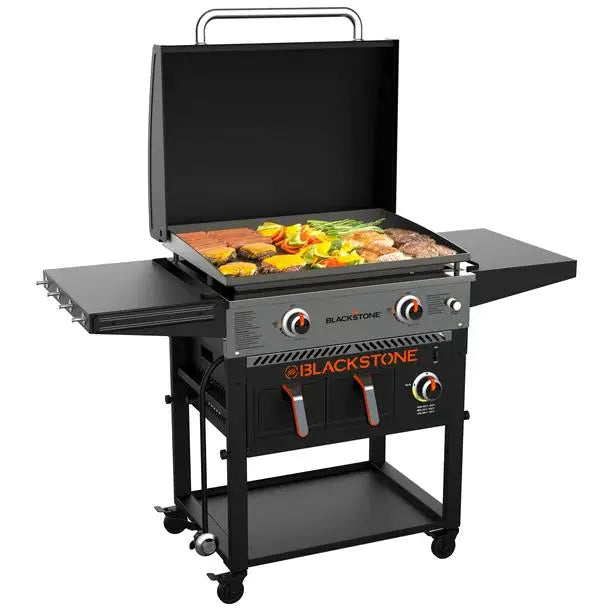 Clearance Sale,Blackstone 2-Burner 28 Griddle with Electric Air Fryer and Hood