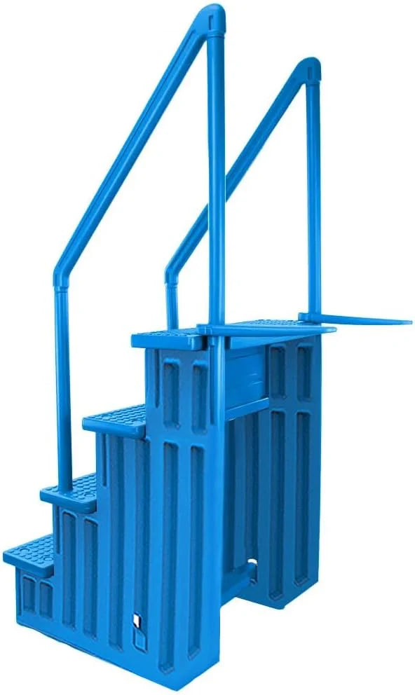 Select Anti-Slip in-Pool Steps | Gray | for Above Ground Swimming Pools | Can Mount to Decks 48 to 54 H | Safety Stairs Capacity Up to 300 lbs