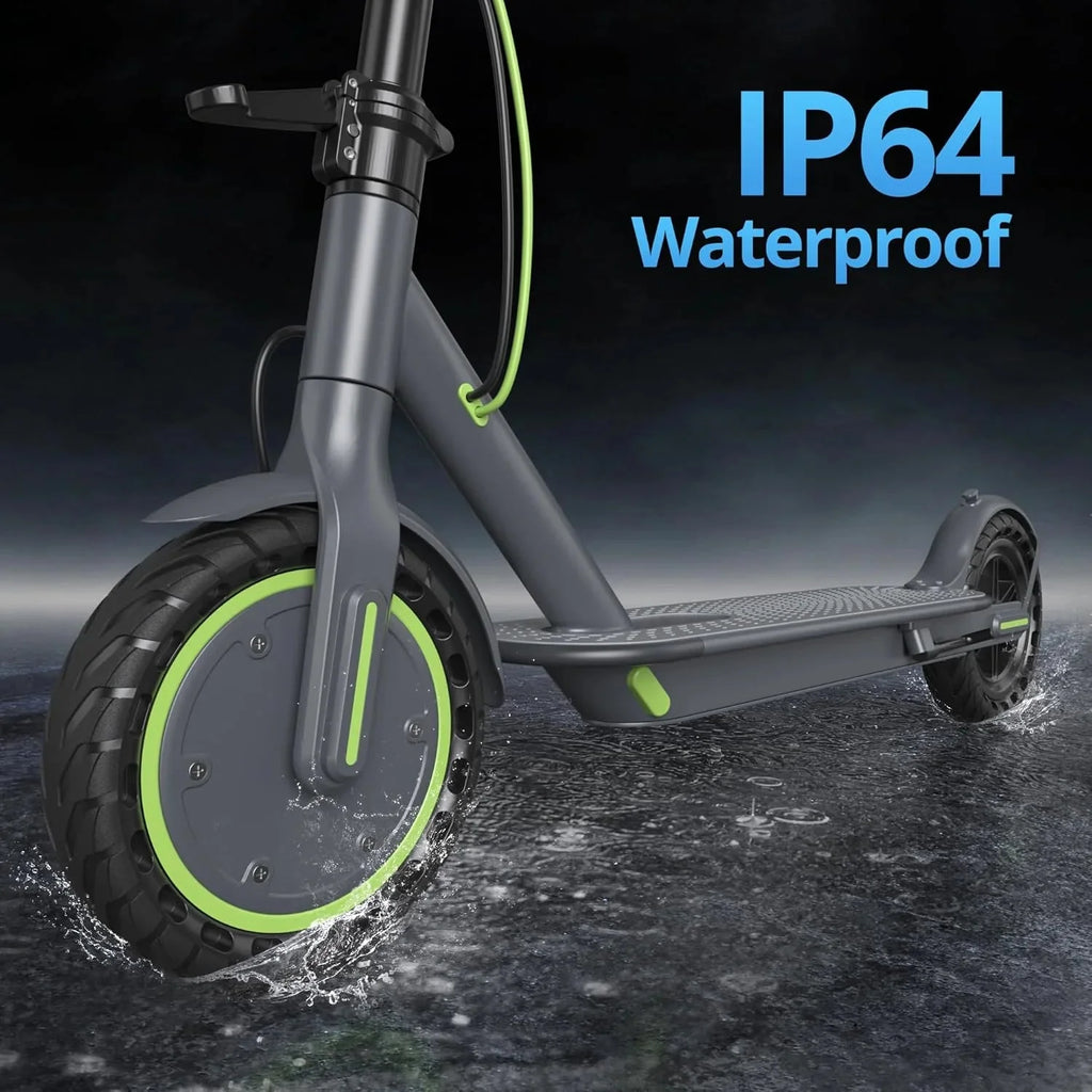 Electric Scooter - 8.5 Solid Tires, 350W Motor, Up to 19 MPH and 21-23 Miles Long-Range Portable Foldable Commuting Scooter for Adults with Double Braking System and App
