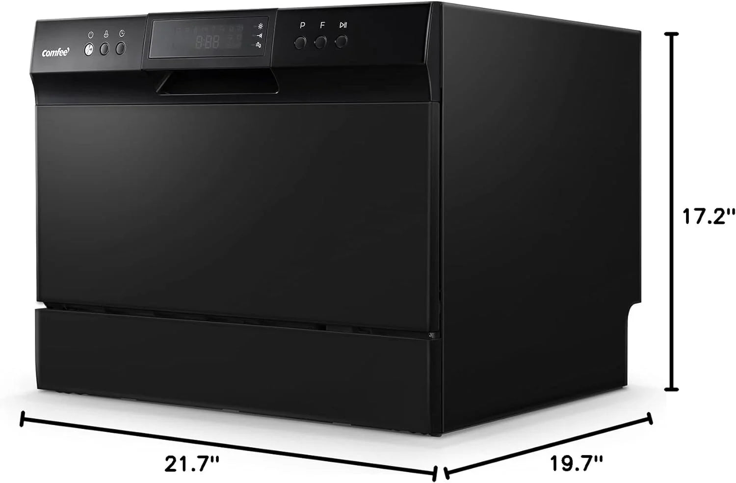 Countertop Dishwasher, Energy Star Portable Dishwasher, 6 Place Settings & 8 Washing Programs, Speed, Baby-Care, ECO& Glass, Dish Washer for Dorm, RV& Apartment, Black