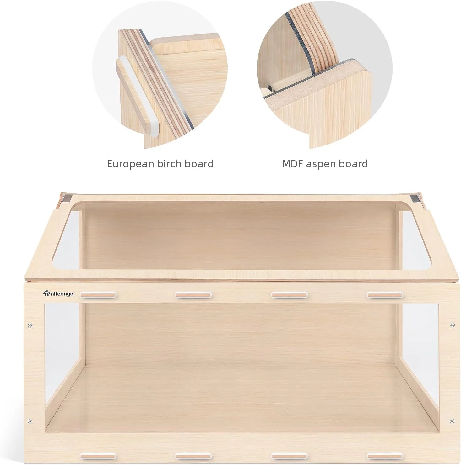 Hamster Cage W/Oblique Opening Cage Door - MDF Aspen Small Animal Cage for Syrian Hamsters Degus or Other Similar-Sized Pets (Medium - 40.7 x 22.7 x 22.9 inches, Burlywood)
