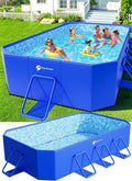 Foldable Pool, Large Non-Inflatable Swimming Pool For Kids,Adult Collapsible Pools Hard Plastic Shell, Oversized Thickened,Portable Folding Kids Pools for Backyard-Mosaic Design-115x66x20