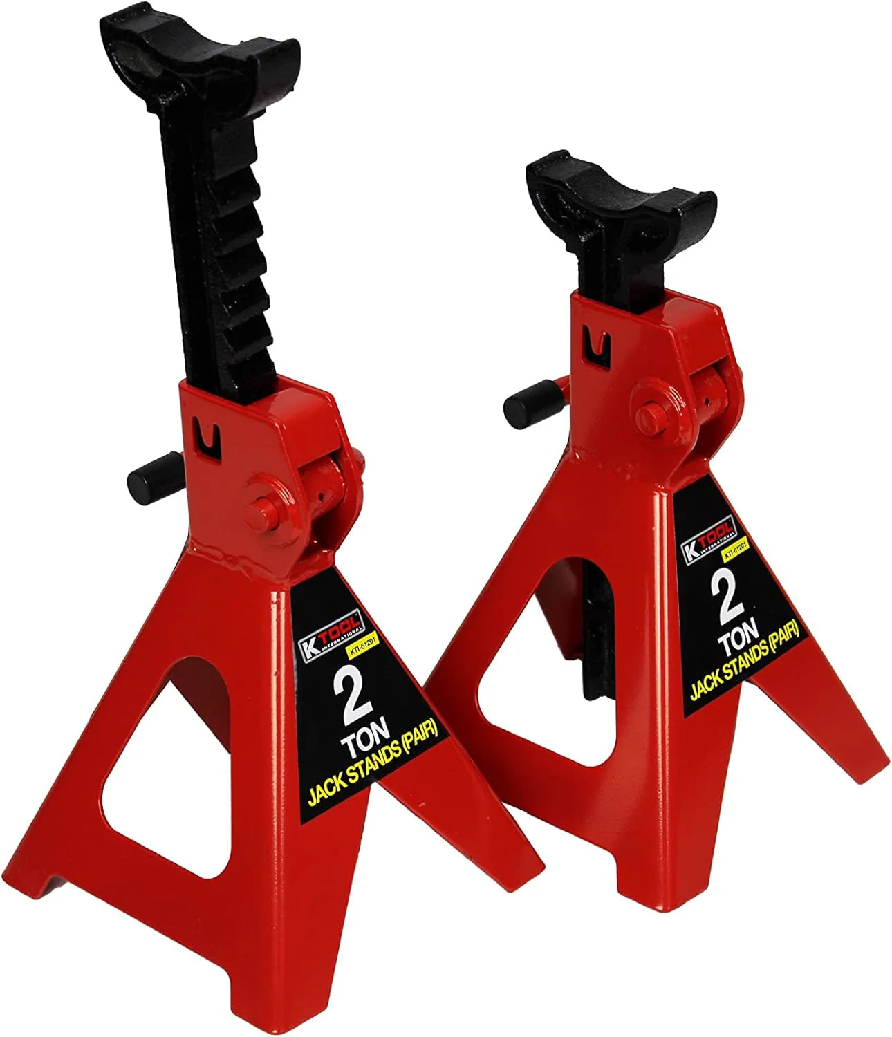 HD61222 22 Ton Automotive Jack Stands for Garages, Repair Shops, and DIY, Pin Style, V Shaped Saddle, Heavy Duty Steel Frame, Adjustable Height 11.825- 19.725, Black/Blue, Pair