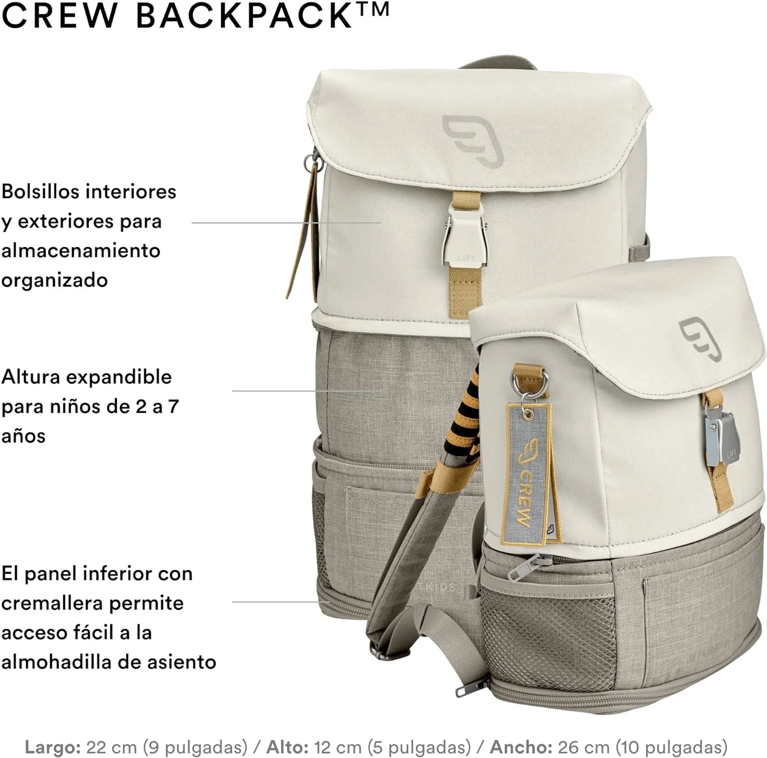 JetKids by Stokke Travel Bundle - Includes Kid's Ride-On Suitcase & In-Flight Bed + Crew BackPack - Best for Ages 3-7
